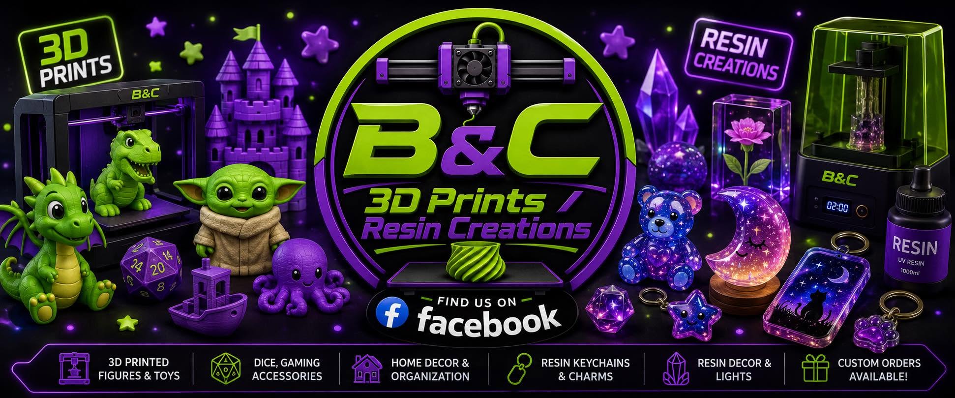 B&C 3d Prints/Resin Creations – 3D Prints - from home items to fidgets